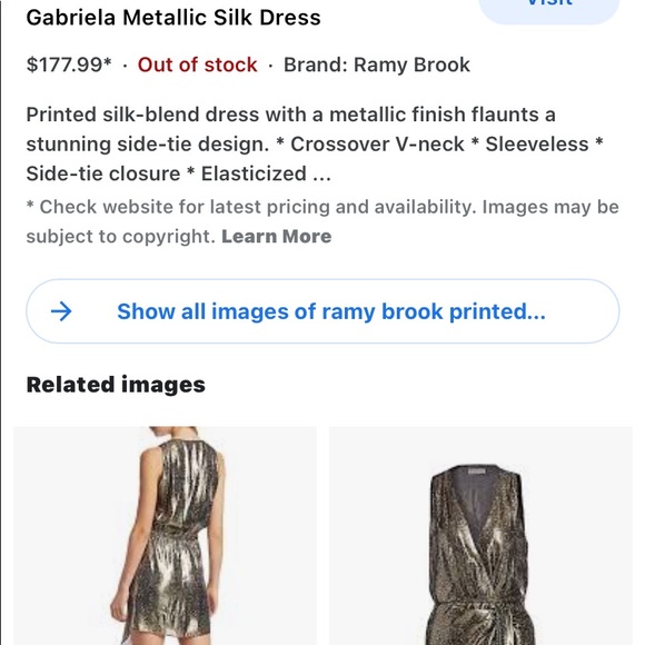 LIKE NEW!!!🌺 Ramy brook metlic dress - Picture 4 of 7